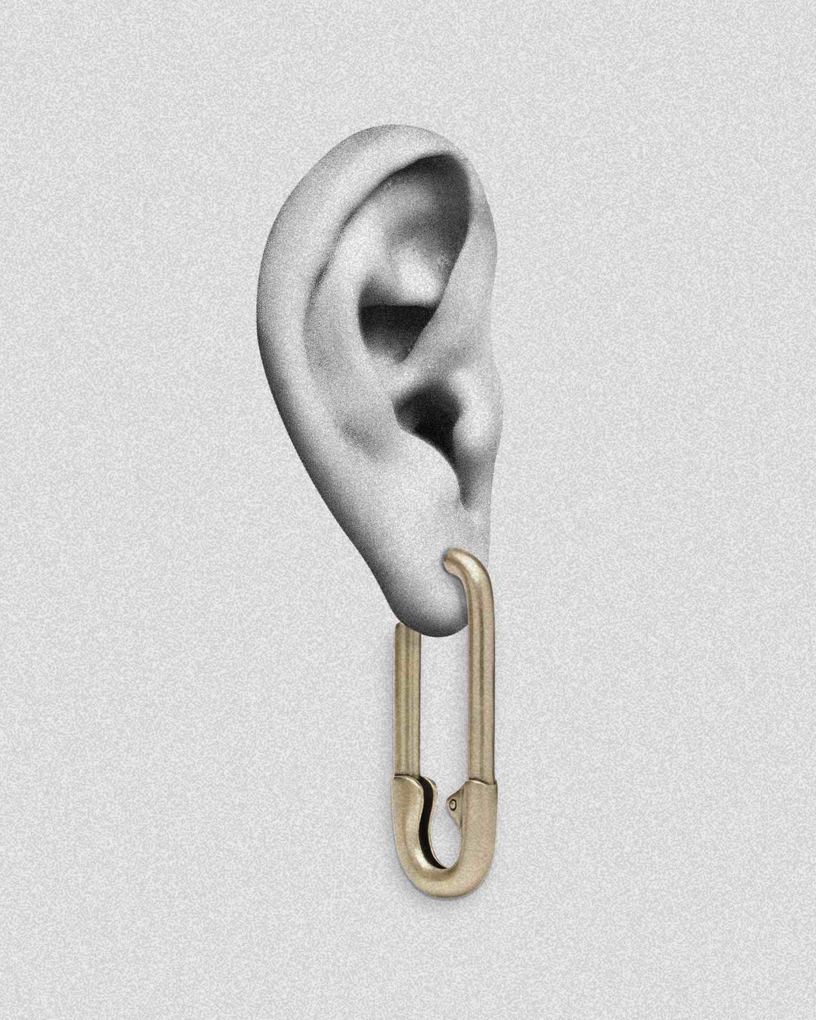 Sterling Silver Long Thin Paper Clip Safety Pin Hoop Drop Cuff Earrings |  eBay